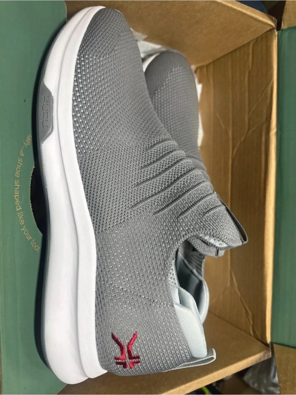 KURU Men's Slip-On Knit Sneakers - Light Gray
